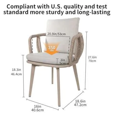 TWT Arm Dining Chair Set for Elegant Outdoor Dining