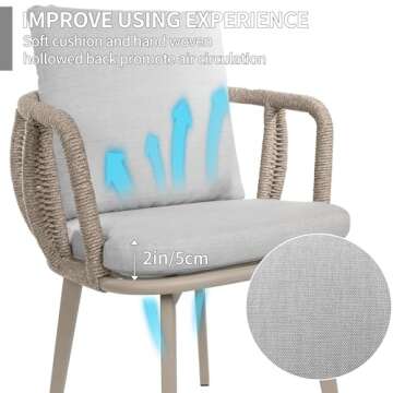 TWT Arm Dining Chair Set for Elegant Outdoor Dining