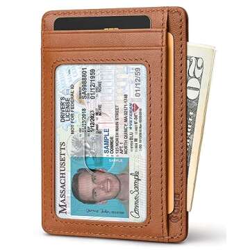 Buffway Slim Wallet for Men Women Minimalist Small Leather Front Pocket Wallets with RFID Blocking a...