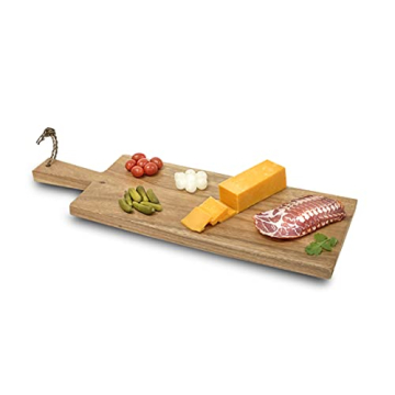 Woodard & Charles Acacia Wood Paddle Board, Serving Board for Serving, Charcuterie, Appetizers, Sush...