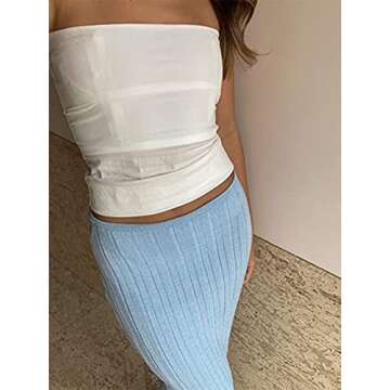 SAFRISIOR Women Knitted Long Maxi Skirt for Every Occasion