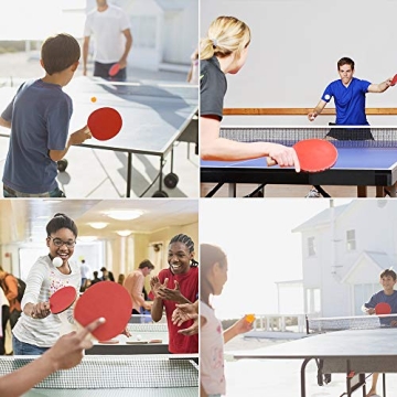FBSPORT Ping Pong Paddle Set, Portable Table Tennis Set with Retractable Net, 2 Rackets, 6 Balls and Carry Bag for Children Adult Indoor/Outdoor Games
