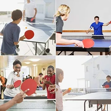 FBSPORT Ping Pong Paddle Set, Portable Table Tennis Set with Retractable Net, 2 Rackets, 6 Balls and Carry Bag for Children Adult Indoor/Outdoor Games