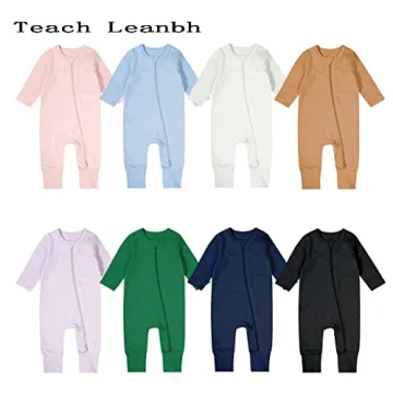 Teach Leanbh Baby Girls Footless Pajamas 2 Way Zipper - 6-12 Months