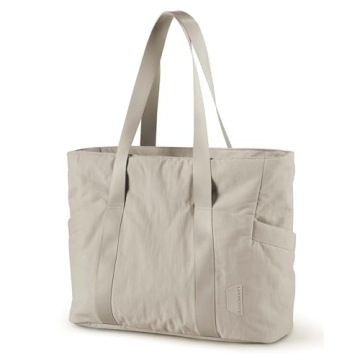 BAGSMART Tote Bag for Women with Zipper, Gym Tote with Compartments, Work Tote Nurse Dance Yoga Bag ...