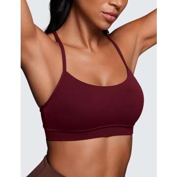 CRZ YOGA Butterluxe Womens Y Back Sports Bra - Padded Racerback Low Impact Spaghetti Thin Strap Work...
