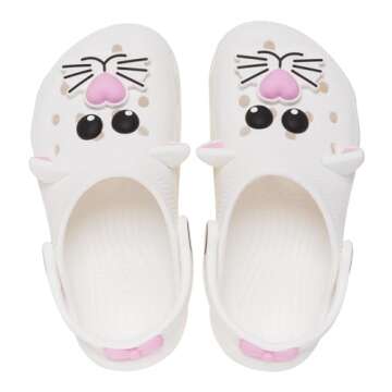 Kids Classic I AM Clogs with Ladybug Wings in Pink