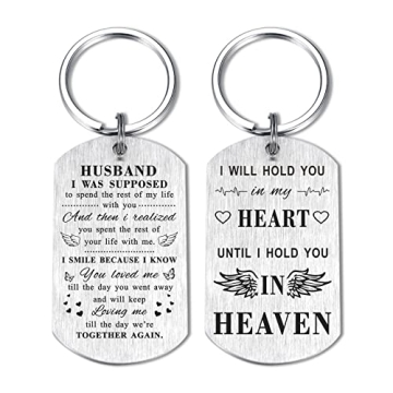 TANWIH Memory Gifts Memorial Keychain Jewelry for Loss of Husband, Sympathy Gifts for Bereavement