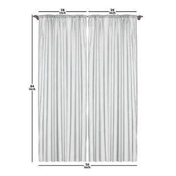 Ambesonne Checkered Curtains, Little Squares and Stripes Pastel Color Gingham Repeating Rows Vintage Tile, Window Treatments 2 Panel Set for Living Room Bedroom, Pair of - 28" x 84", Light Blue