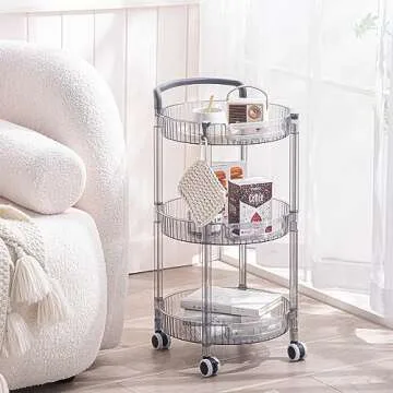HYBRIDEAS 3-Tier Rolling Storage Cart for Every Space