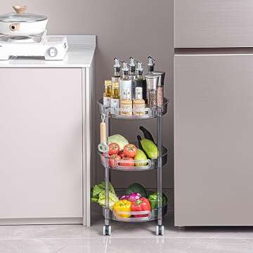 HYBRIDEAS 3-Tier Rolling Storage Cart for Every Space