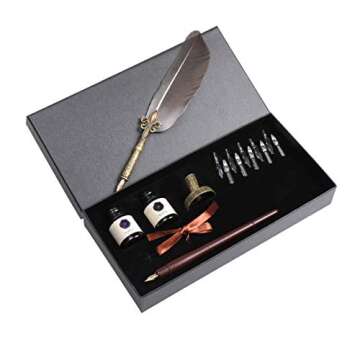 UBEART Calligraphy Set: Quill, Wooden Pen & Nibs for Elegant Writing