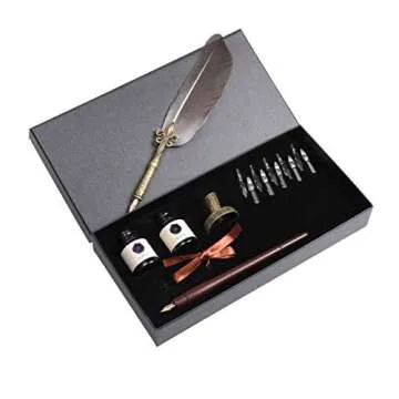UBEART Calligraphy Set: Quill, Wooden Pen & Nibs for Elegant Writing