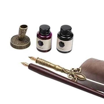 UBEART Calligraphy Set – Feather & Wooden Pens Kit