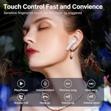Fhumsh Wireless Bluetooth Earbuds with HiFi Sound and 50H Battery