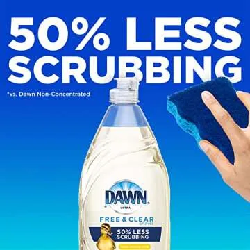 Dawn Free & Clear Dish Soap with Lemon Essence and Scrubbers