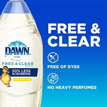 Dawn Free & Clear Dish Soap with Lemon Essence and Scrubbers