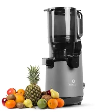 Sunlife Large Mouth Cold Press Juicer Machine - 200-Watt Slow Masticating Juicer Extractor Easy to C...