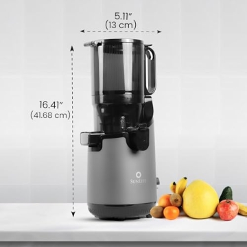 Sunlife Large Mouth Cold Press Juicer - 200W Easy Clean Grey
