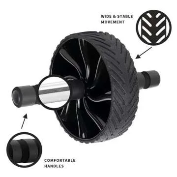 Ab Roller Wheel for Core Workout, Durable & Sturdy Design, Non-Slip EVA Foam Handles, Easy to Assemble, Ideal for Core Strength Training, Great Home Gym Equipment,Color Black(Gifts for Women Men Mom Dad)