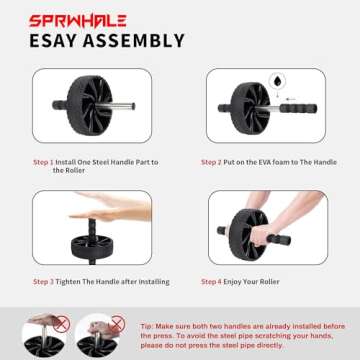 Ab Roller Wheel for Core Workout, Durable & Sturdy Design, Non-Slip EVA Foam Handles, Easy to Assemble, Ideal for Core Strength Training, Great Home Gym Equipment,Color Black(Gifts for Women Men Mom Dad)