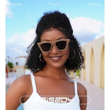 Stylish FEISEDY Vintage Cat Eye Sunglasses with UV Protection
