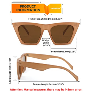 Stylish FEISEDY Vintage Cat Eye Sunglasses with UV Protection