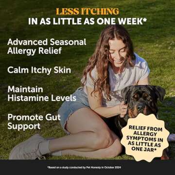 Pet Honesty Dog Allergy Itch Relief - Maximum Strength Itch Supplement with Probiotics for Dogs - Im...