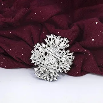 Elegant YOQUCOL Vintage Blue Rhinestone Brooch for Women