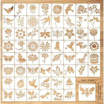 60 Unique Reusable Flower Stencils for DIY Art Projects
