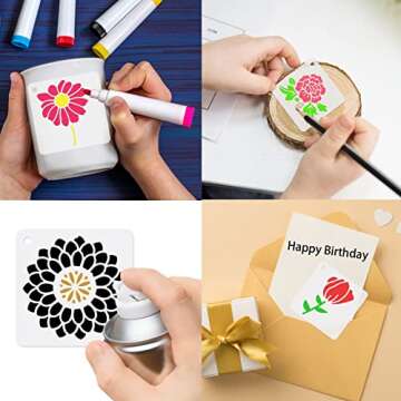 60 Reusable Flower Stencils for Creative DIY Projects
