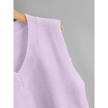 Romwe Knit Sweater Vest Stylish Y2K Crop Top Lilac Purple
