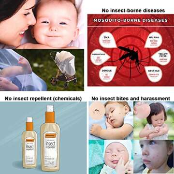 Stroller Rain Cover Baby Mosquito Net Universal Weather Shield Bug Net for Jogging Stroller Pushchair Buggy Pram Protect Baby from Rain Insect Wind Bug Snow Fly Shade Shield Netting Plastic