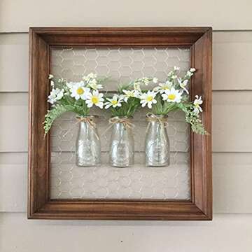 UWIOFF Chicken Wire Fence, 3 Sheets Floral Chicken Wire, Chicken Wire for Crafts, Galvanized Hexagonal Chicken Wire Fencing 13.7'' x 39.3'' x 0.63'' Mesh with Gloves and Cutting Pliers - 10 Feet