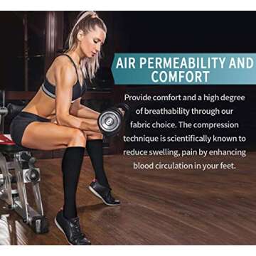 Turquoise Compression Socks for Travel and Athletic Use - Unisex