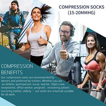 Turquoise Compression Socks for Travel and Athletic Use - Unisex