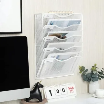 EasyPAG Wall File Holder 5 Slot Mail Organizer