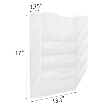 EasyPAG Wall File Holder 5 Slot Mail Organizer