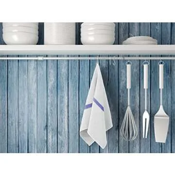 GOLD TEXTILES 60 PC New Cotton Blend White Restaurant Bar Mops Kitchen Towels 28oz (5 Dozen) (60, Blue Stripe)