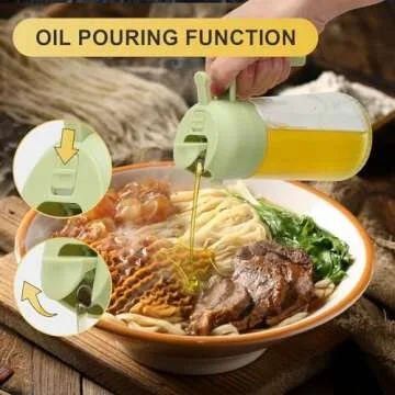 undersary Oil Spray Bottle 2 in 1 Oil Dispenser and Oil Sprayer -15.5oz/460ML Oil Sprayer For Cooking,Salad,Barbecue,Frying (Green)