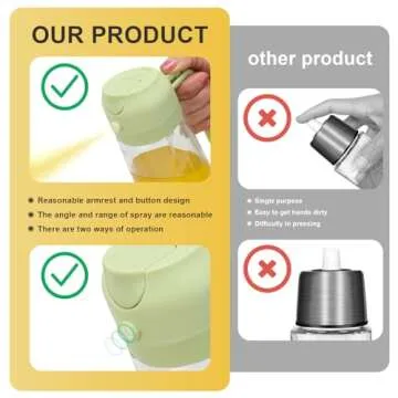 undersary Oil Spray Bottle 2 in 1 Oil Dispenser and Oil Sprayer -15.5oz/460ML Oil Sprayer For Cooking,Salad,Barbecue,Frying (Green)