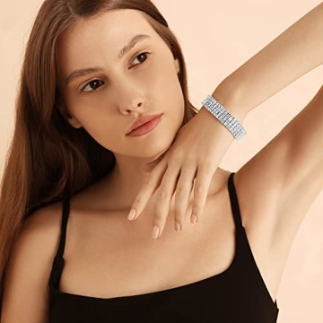 Zealmer Rhinestone Stretch Bracelets Elegant Bling for Women