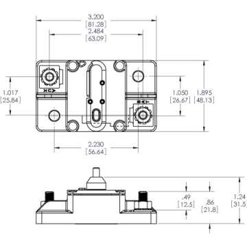Blue Sea Systems 7187 285-Series Circuit Breaker, Surface Mount, 100A