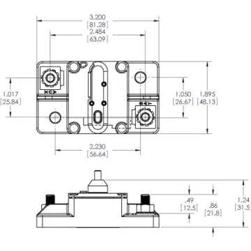 Blue Sea Systems 7187 285-Series Circuit Breaker, Surface Mount, 100A