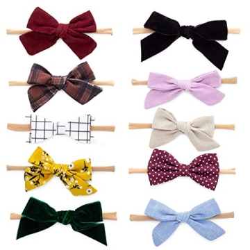 Parker Baby Girl Headbands and Bows - The Anne Set of 10 Assorted Hair Accessories