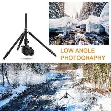 K&F Concept TC2534 66 inch Professional Carbon Fiber Camera Tripod Lightweight Portable with Monopod for DSLR Cameras