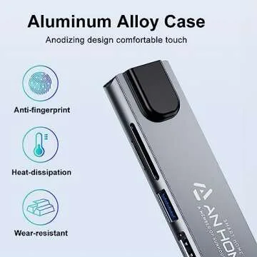 AnHome 8-in-1 USB C Hub Ethernet HDMI Adapter with Fast Charging