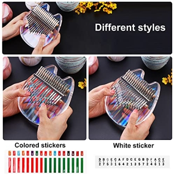 Beveetio Clear Kalimba Thumb Piano - Cat Shape Musical Gift