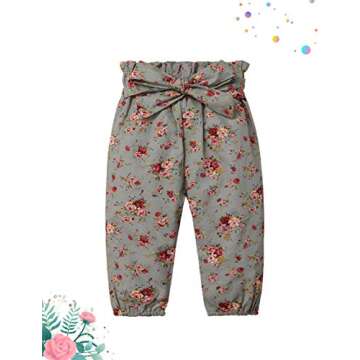 KANGKANG Baby Girl Clothes Ribbed Romper & Floral Pants