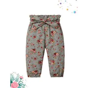 KANGKANG Baby Girl Clothes Ribbed Romper & Floral Pants